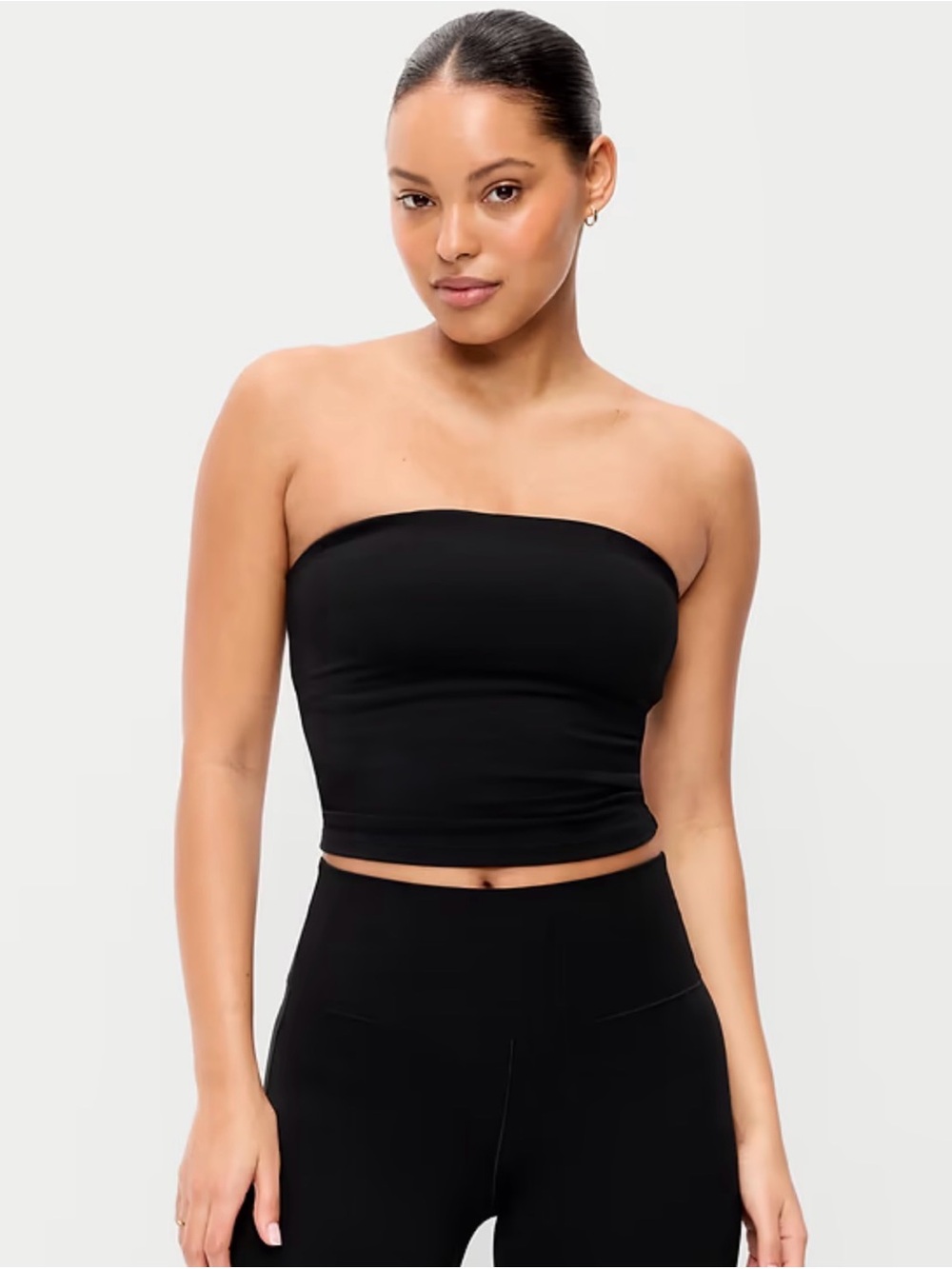Old Navy StudioSmooth Tube Top XS Black Strapless Shelf Bra Fitted New